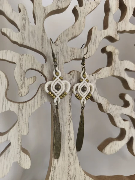 Grandes boucles d’oreilles Goutte pampille bronze ~ par loonita